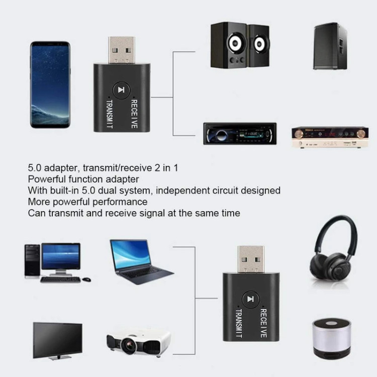 دانگل بلوتوث USB-AUX BT-800 دو خروجی